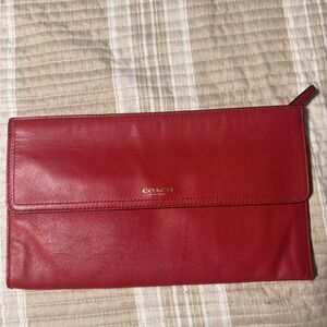 Coach Red Leather Clutch